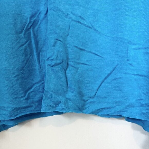 NEW Wst Cst Nordstrom Boxy Crop Oversized Turquoise Blue AC/DC Shirt - Large - Picture 5 of 8